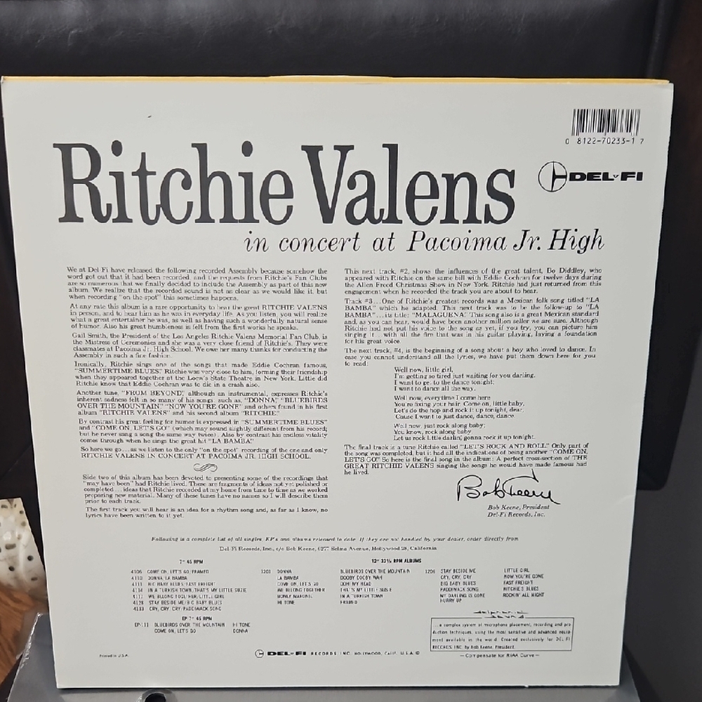 The History of Ritchie Valens Vinyl Record Set - Blue - Picture 9 of 15